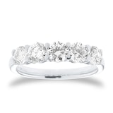 Goldsmiths Platinum 1.50cttw Brilliant Cut Diamond 5 Stone Eternity Ring - Ring Size M