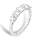 Goldsmiths Platinum 1.50cttw Brilliant Cut Diamond 5 Stone Eternity Ring - Ring Size M