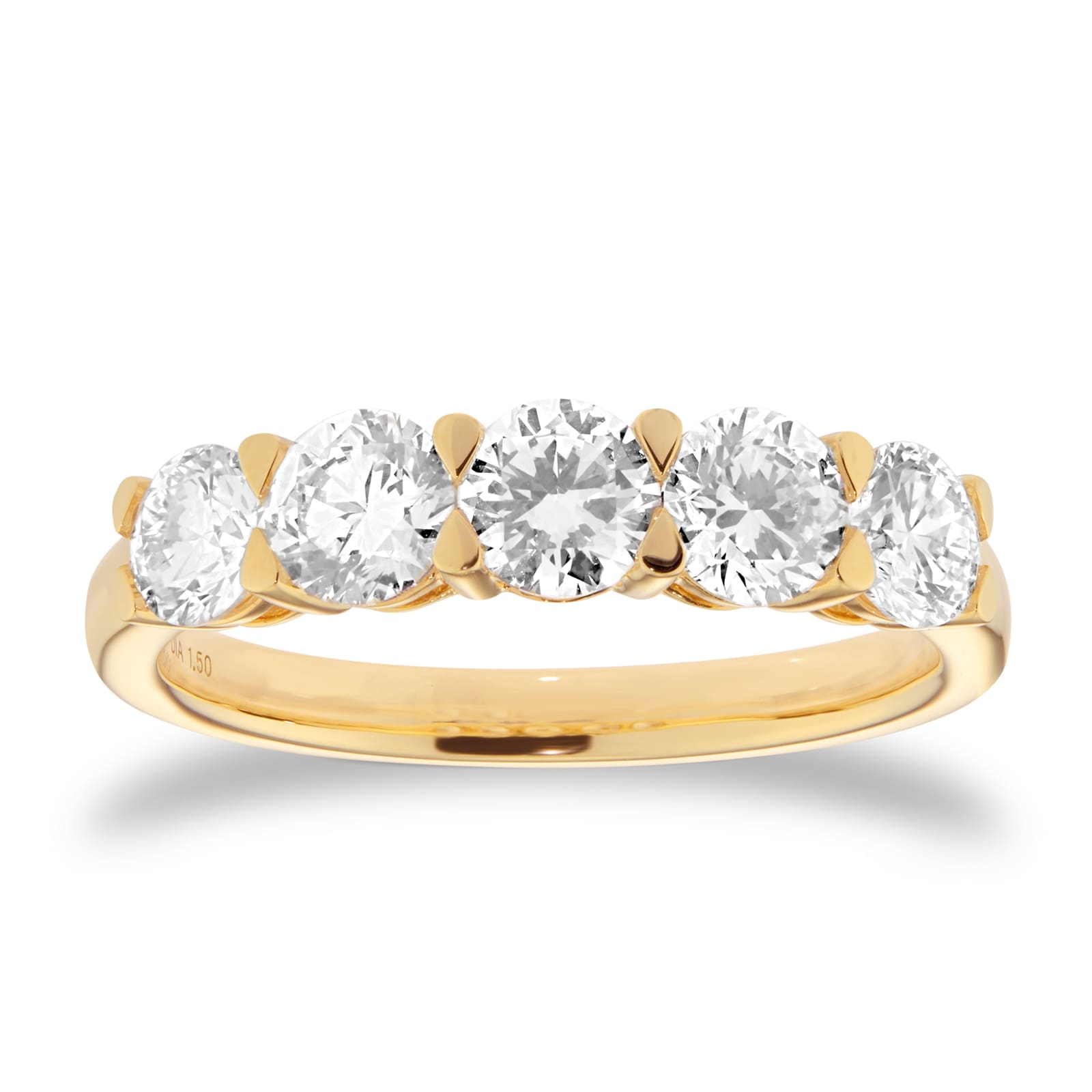 Goldsmiths 18ct Yellow Gold 1.50cttw Brilliant Cut Diamond 5 Stone Eternity Ring Goldsmiths 18ct Yellow Gold 1.50cttw Brilliant Cut Diamond 5 Stone Eternity Ring
