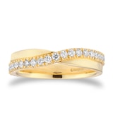 Mappin & Webb 18ct Yellow Gold 0.50cttw Diamond Twist Wedding Ring