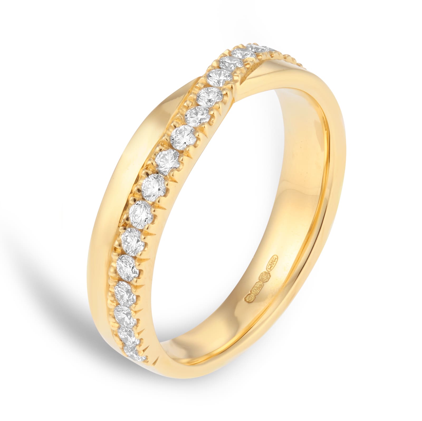 Mappin & Webb 18ct Yellow Gold 0.50cttw Diamond Twist Wedding Ring Mappin & Webb 18ct Yellow Gold 0.50cttw Diamond Twist Wedding Ring