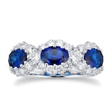 Mappin & Webb 18ct White Gold Sapphire & Diamond Fancy Eternity Ring
