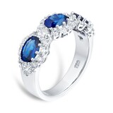 Mappin & Webb 18ct White Gold Sapphire & Diamond Fancy Eternity Ring