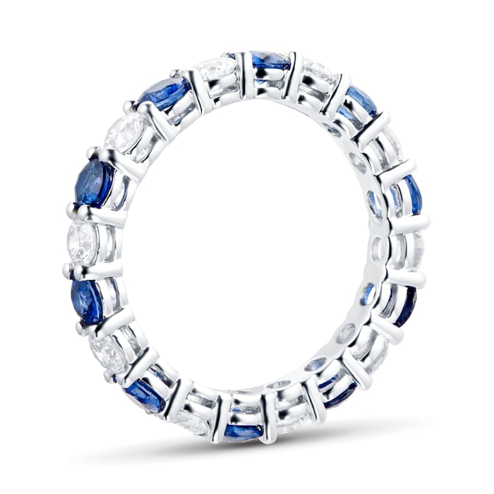 Mappin & Webb Platinum Sapphire & Diamond Eternity Ring - Ring Size N