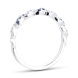Goldsmiths 18ct White Gold Sapphire & 0.07ct Diamond Twist Eternity Ring