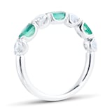 Mappin & Webb 18ct White Gold Emerald & 0.70cttw Diamond Eternity Ring