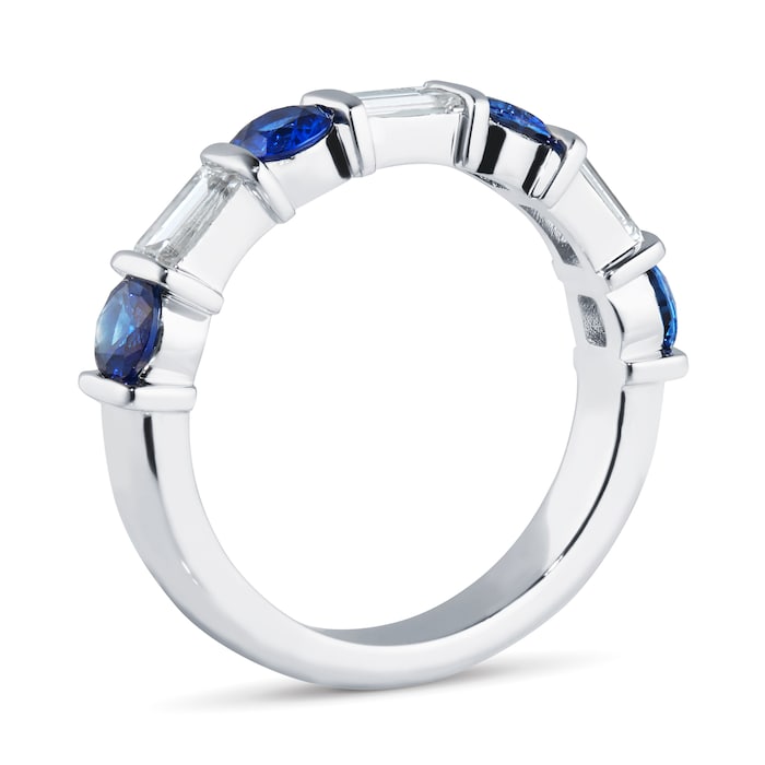 Mappin & Webb Platinum 0.81cttw Diamond & Baguette Cut Sapphire Eternity Ring