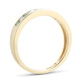 Goldsmiths Brilliant Cut Emerald And Diamond Eternity Ring In 9 Carat Yellow Gold