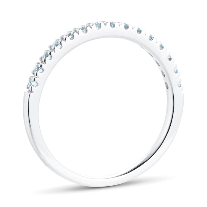 Goldsmiths 18ct White Gold Blue Topaz Eternity Ring - Ring Size K