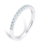 Goldsmiths 18ct White Gold Blue Topaz Eternity Ring - Ring Size K