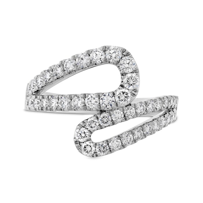 Mayors 18k White Gold 0.91cttw Diamond Fashion Band Size 6.5