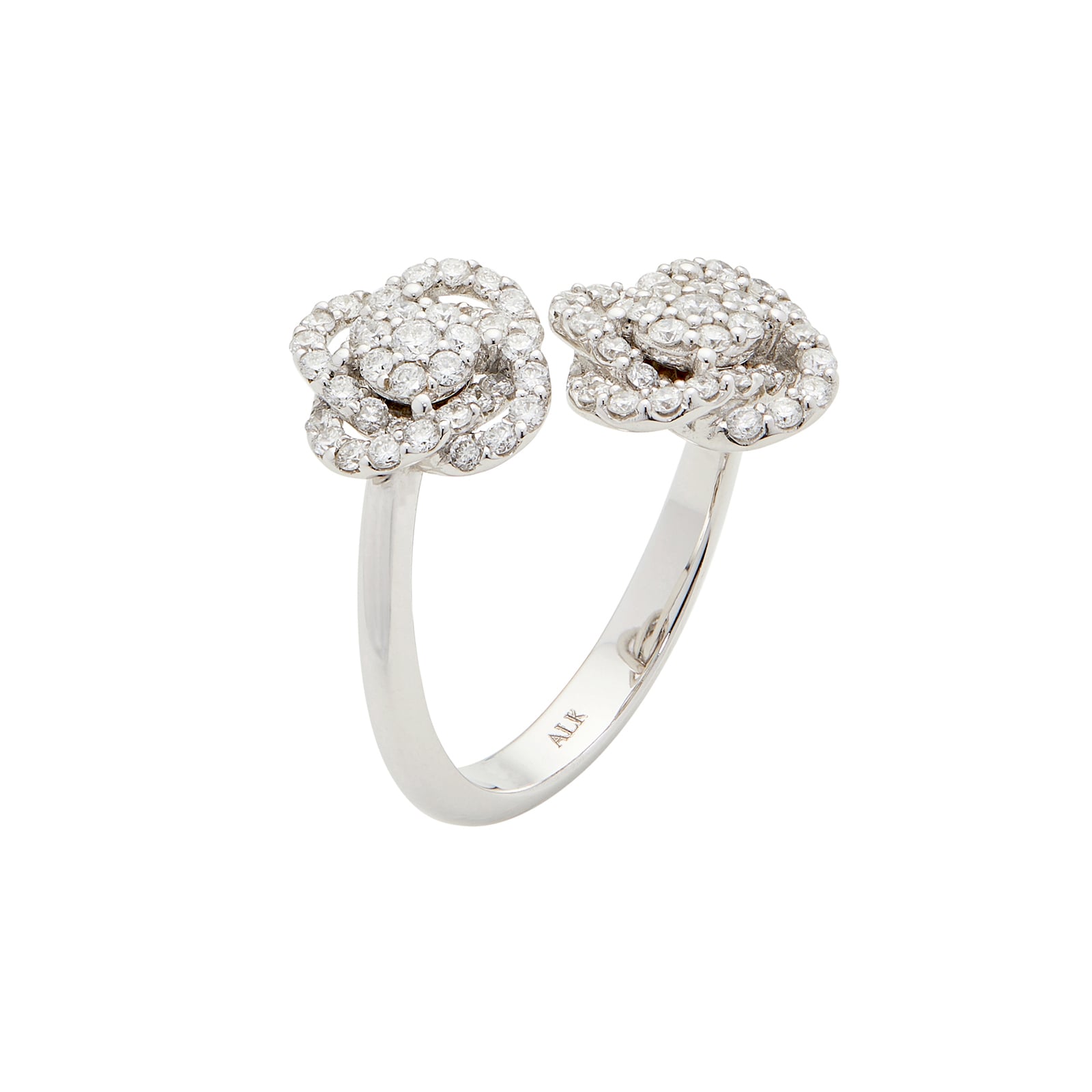 Mayors 18k White Gold Exclusive Reflector 0.85cttw Diamond Ring Size 6.5