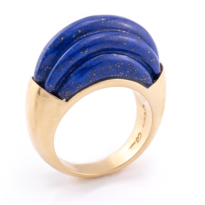 Betteridge 18k Yellow Gold and Lapis Bridge Ring