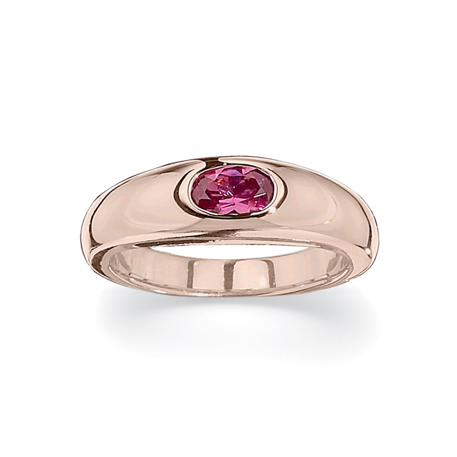 Betteridge 18k Yellow Gold 6x4mm Oval Cut Ruby Gypsy Ring Size 6