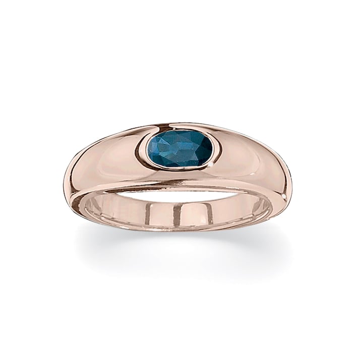 Betteridge 18k Yellow Gold 6x4mm Oval Cut Sapphire Gypsy Ring Size 6