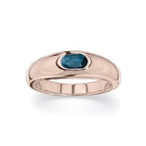 Betteridge 18k Yellow Gold 6x4mm Oval Cut Sapphire Gypsy Ring Size 6