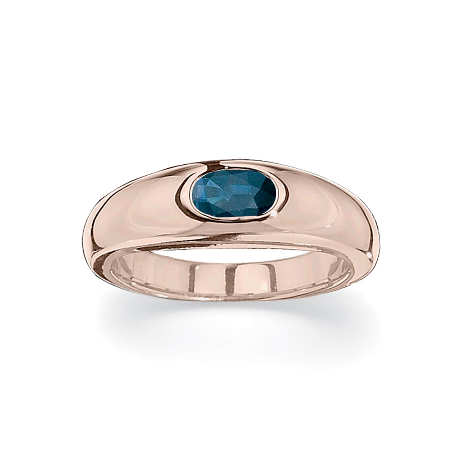 Betteridge 18k Yellow Gold 6x4mm Oval Cut Sapphire Gypsy Ring Size 6