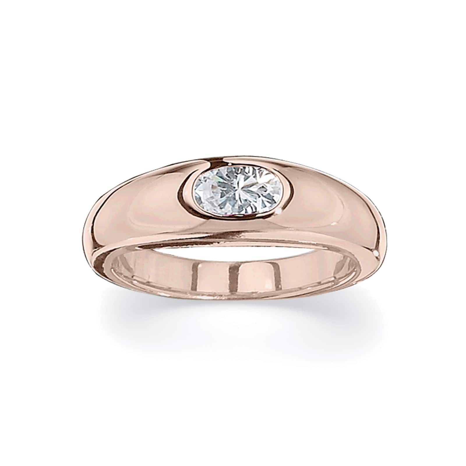 Betteridge 18k Rose Gold 6x4mm Oval Cut Diamond Gypsy Ring Size 6 Betteridge 18k Rose Gold 6x4mm Oval Cut Diamond Gypsy Ring Size 6