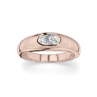 Betteridge 18k Rose Gold 6x4mm Oval Cut Diamond Gypsy Ring Size 6 Betteridge 18k Rose Gold 6x4mm Oval Cut Diamond Gypsy Ring Size 6