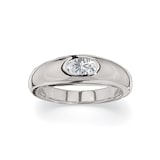 Betteridge 18k White Gold 6x4mm Oval Cut Diamond Gypsy Ring Size 6