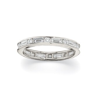 Betteridge Platinum 1.75cttw Baguette and Brilliant Cut Eternity Band Size 6.5