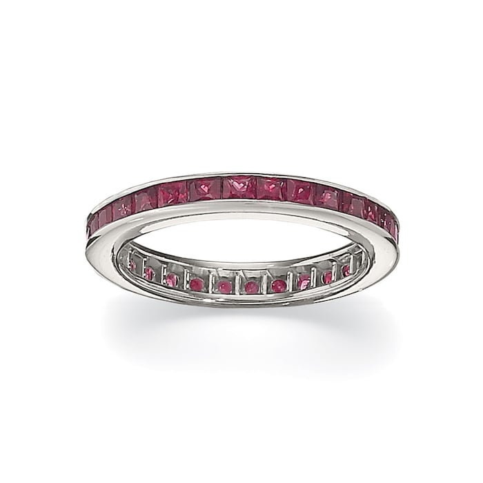 Betteridge Platinum Princess Cut Ruby Full Eternity Band Size 6