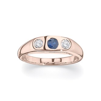 Betteridge 18k Yellow Gold 0.15cttw Diamond and Sapphire Gypsy Ring Size 6.5 Betteridge 18k Yellow Gold 0.15cttw Diamond and Sapphire Gypsy Ring Size 6.5