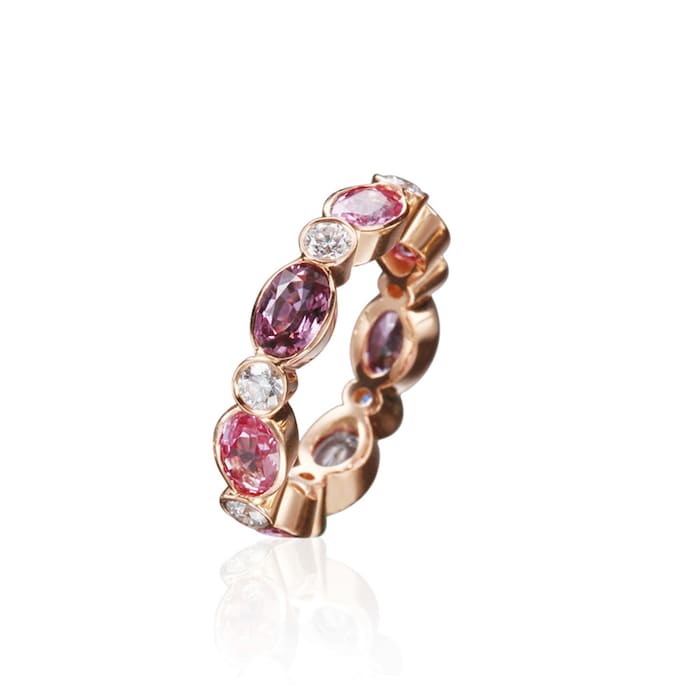 Betteridge 18k Rose Gold 0.68cttw Diamond and Sapphire Marbella Stackable Ring