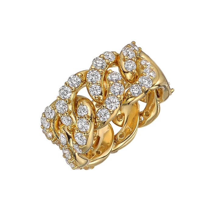 Betteridge 18k Yellow Gold 2.99cttw Diamond Cable Link Ring Size 7.5