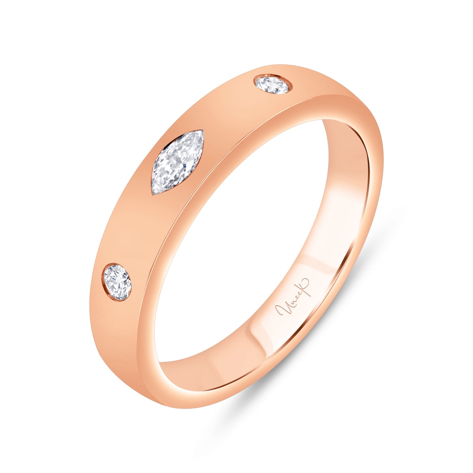 Mayors 18K Rose Gold 0.19cttw Mixed Cut Diamond Ring - Size 6.5