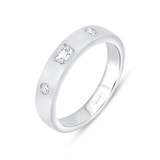 Mayors 18K White Gold 0.20cttw Mixed Cut Diamond Ring - Size 6.5