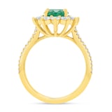 WOS 18K Yellow Gold Diamond & Emerald Ring