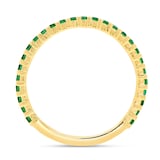 WOS 18K Yellow Gold Emerald Half Eternity Ring - Size 6