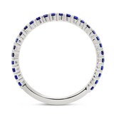WOS 18K White Gold Blue Sapphire Half Eternity Ring - Size 6