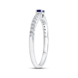 WOS 18K White Gold Blue Sapphire & Diamond Half Eternity Ring