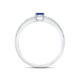 WOS 18K White Gold Blue Sapphire & Diamond Half Eternity Ring
