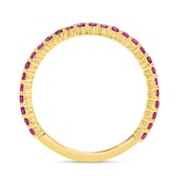 WOS 18K Yellow Gold Ruby Half Eternity Ring - Size 6