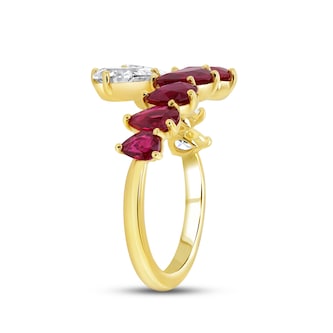 WOS 18K Yellow Gold Ruby & Diamond Ring