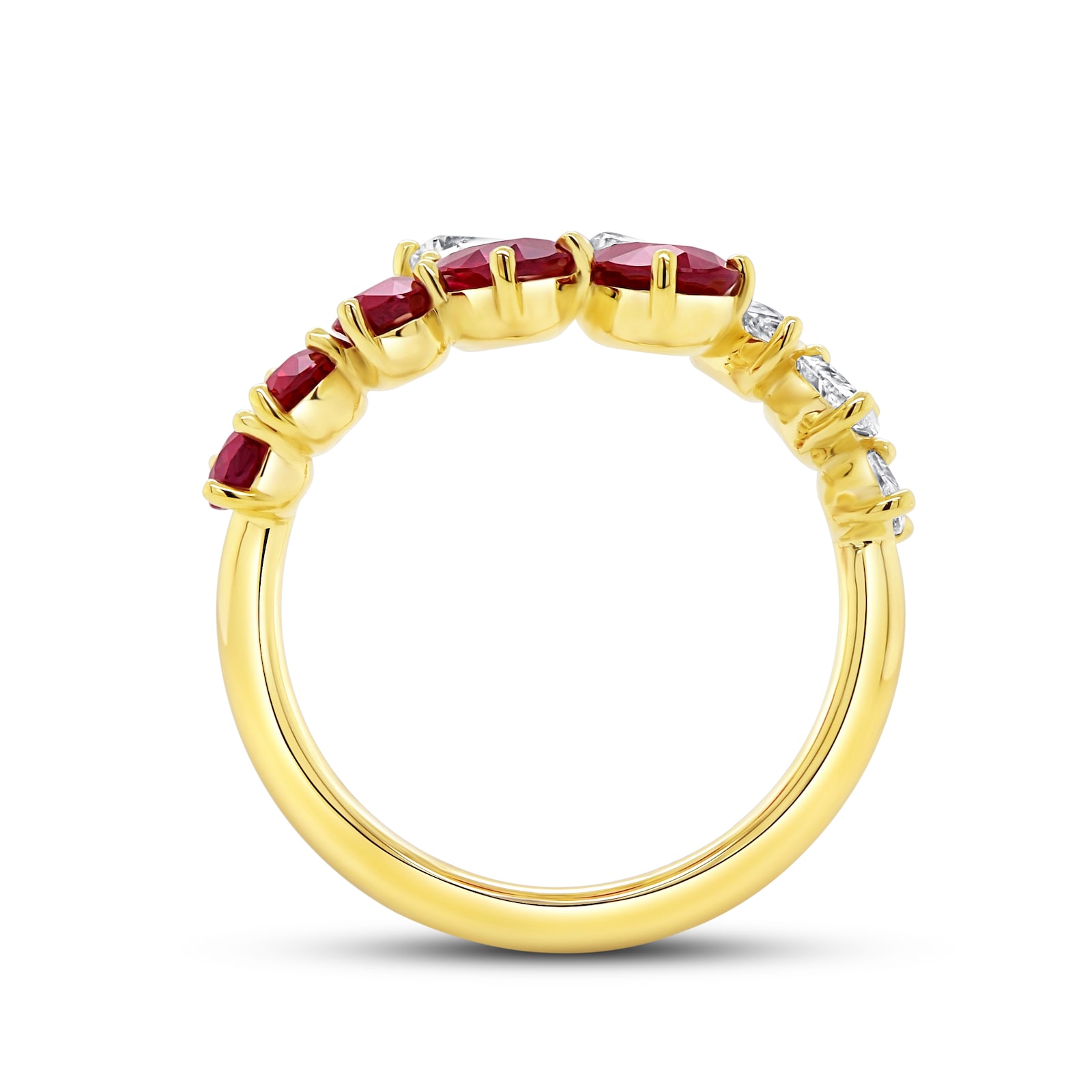 WOS 18K Yellow Gold Ruby & Diamond Ring
