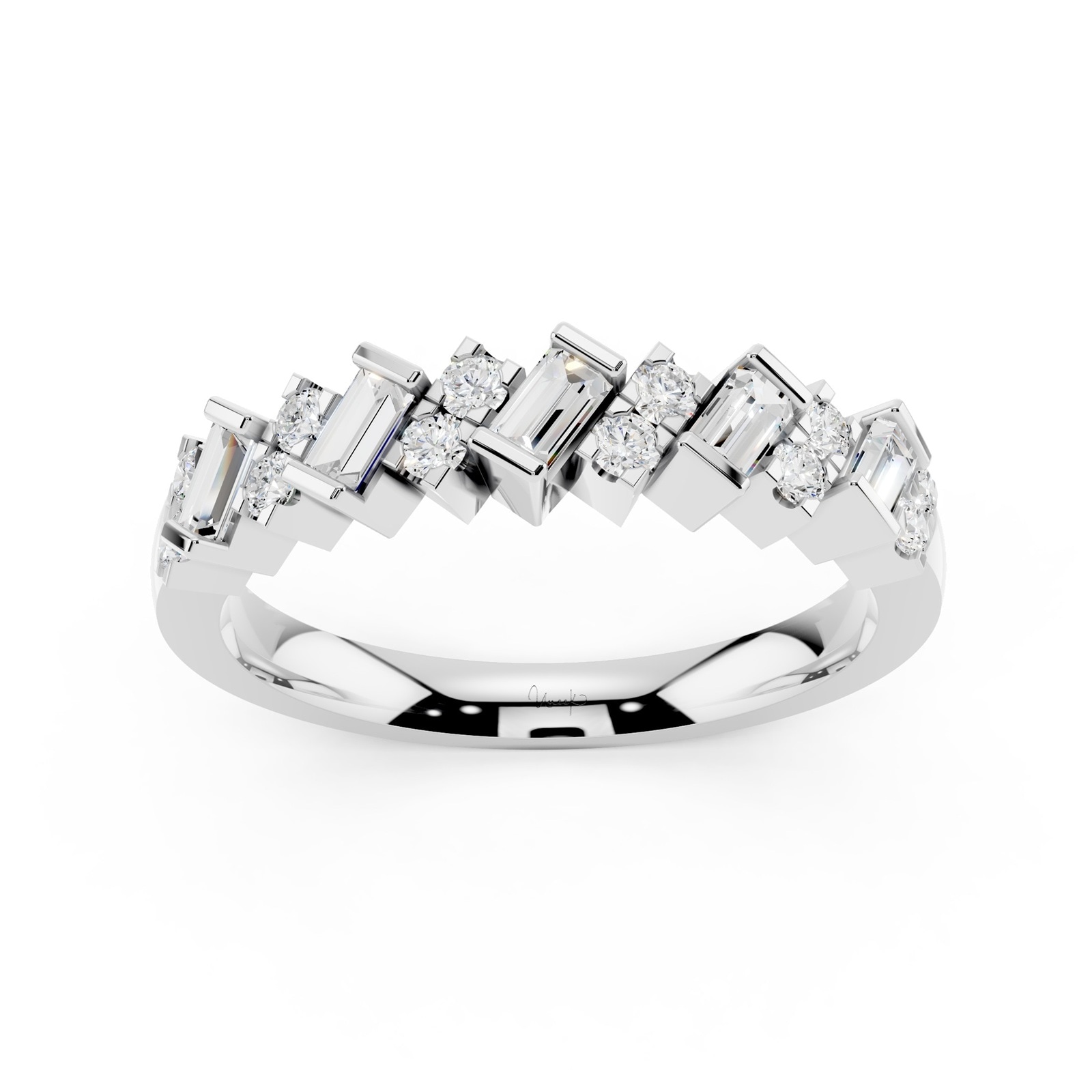 Mayors 18K White Gold 0.34cttw Diamond Band Ring