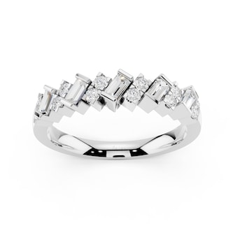 Mayors 18K White Gold 0.34cttw Diamond Band Ring