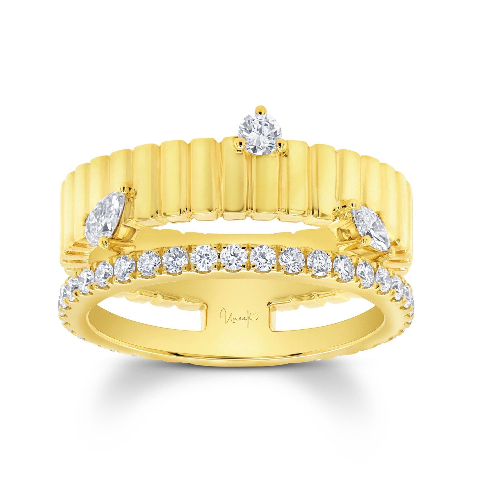 18K Yellow Gold 0.71cttw Mixed Cut Diamond Ring - Ring Size 6.5
