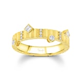 18K Yellow Gold 0.08ctw Pear Cut Diamond Ring - Ring Size 6.5