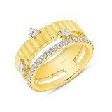 18K Yellow Gold 0.71cttw Mixed Cut Diamond Ring - Ring Size 6.5