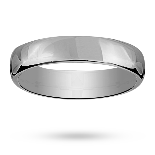 Mappin & Webb 4mm Flat Comfort Fit Ladies Court Ring In Palladium