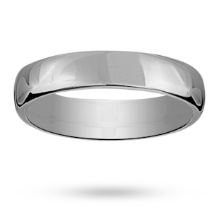 Mappin & Webb 4mm Flat Comfort Fit Ladies Court Ring In Palladium