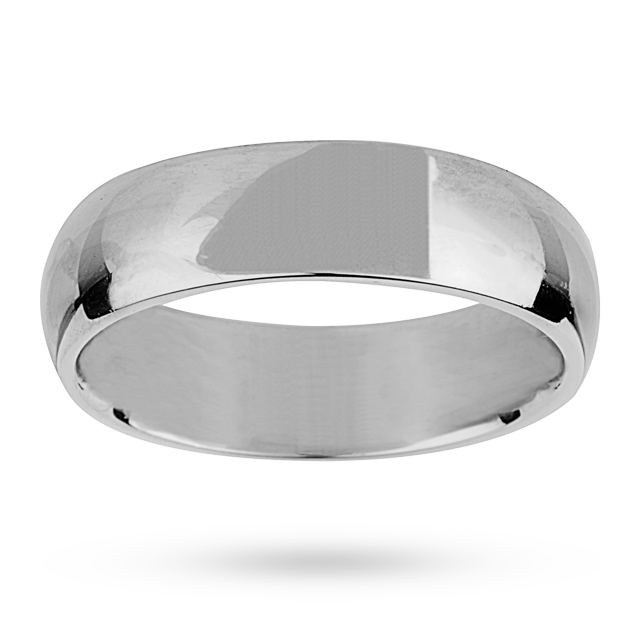 Mappin & Webb 6mm Medium Court Gents Wedding Ring In Palladium