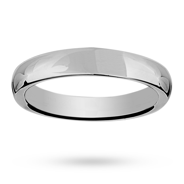 Mappin & Webb 4mm Heavy Court Ladies Wedding Ring In Palladium