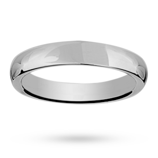 Mappin & Webb 4mm Heavy Court Ladies Wedding Ring In Palladium