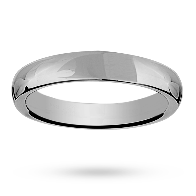 Mappin & Webb 5mm Heavy Court Gents Wedding Ring In Palladium